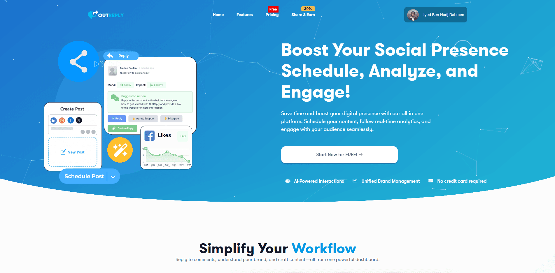 Outreply screenshot 1