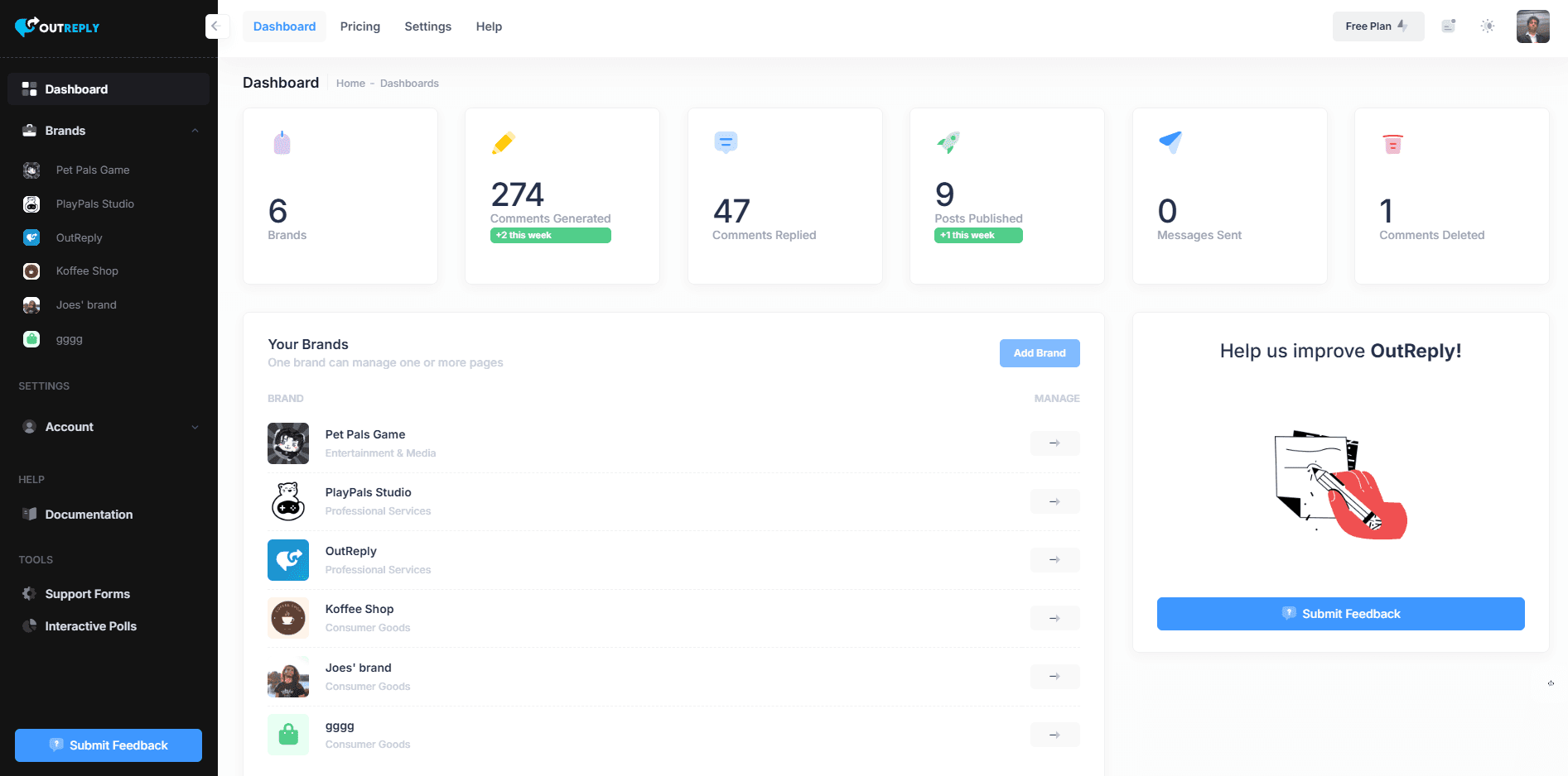 Outreply screenshot 2